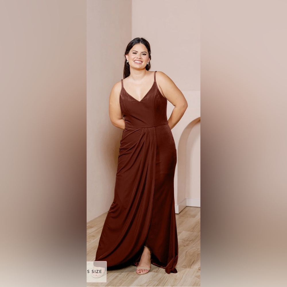 Revelry bridesmaid dress Terracotta Velvet